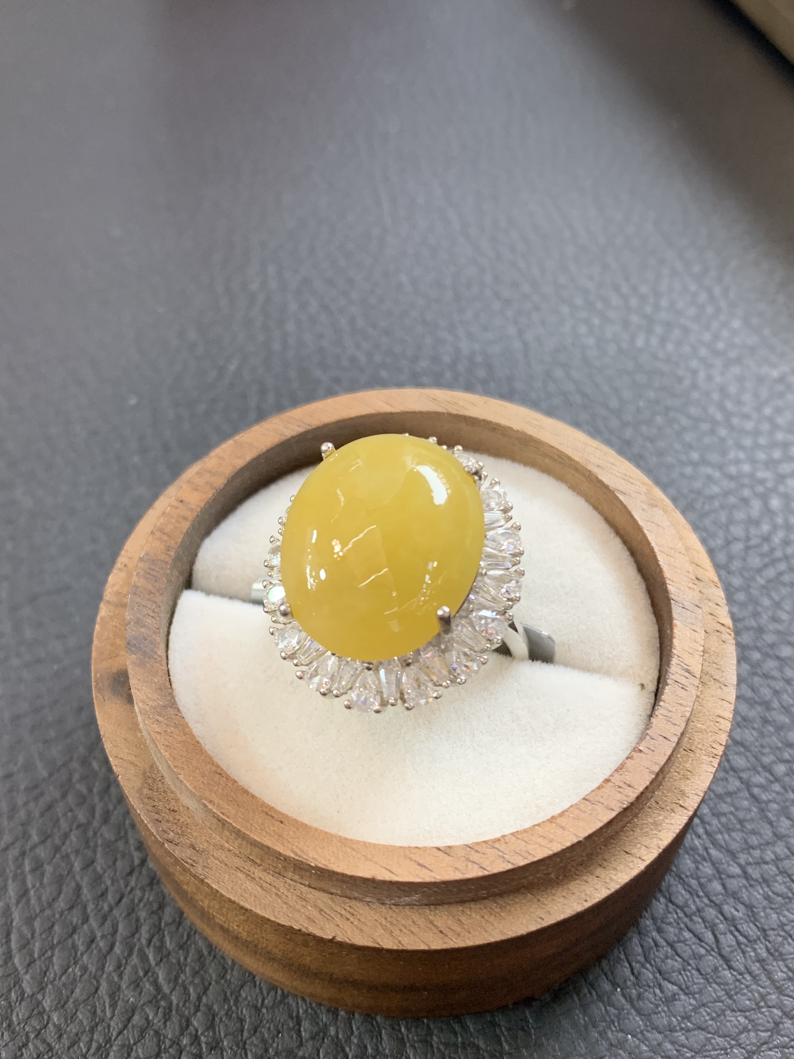 天然A翡翠 S925黄翡戒指戒指/指环