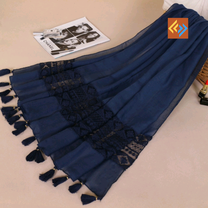 Thickened women lace scarf cotton linen shawl BS529棉麻披肩