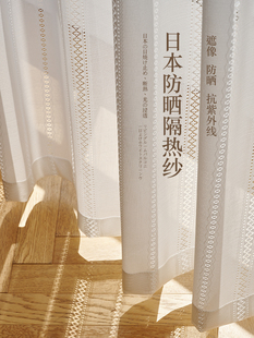 高端高级感防晒隔热镜面纱 窗纱透光不透人窗纱客厅窗纱2024新款