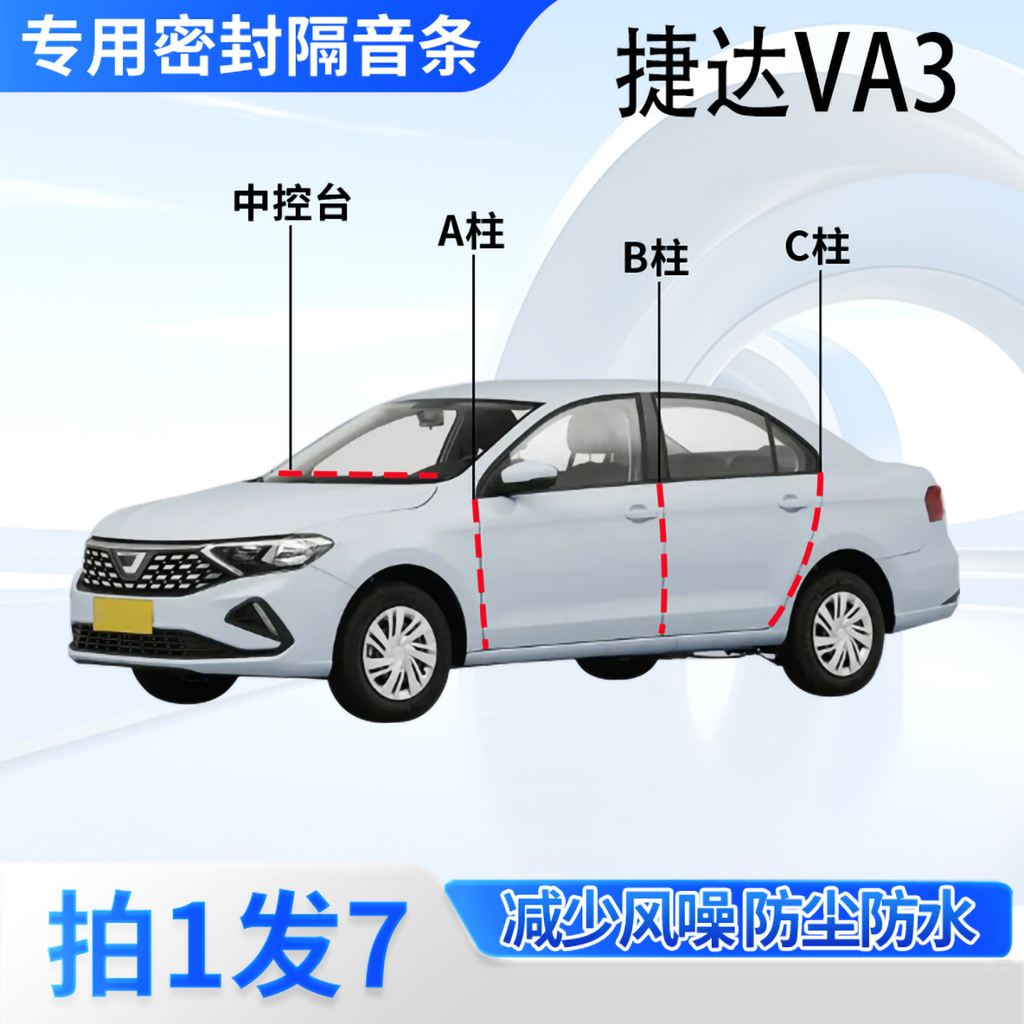 捷达VA3专用汽车密封条隔音防尘