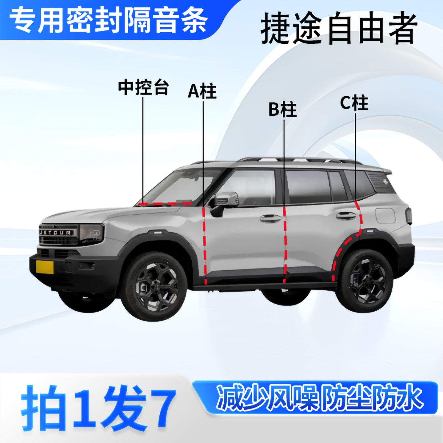 捷途自由者汽车密封条隔音防尘