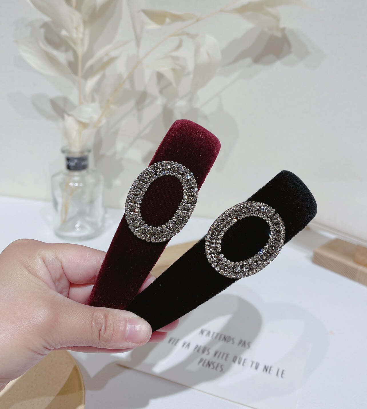 CHIC JEWELRY韩国新款丝绒镶钻水钻奢华高档发箍发卡气质发饰女