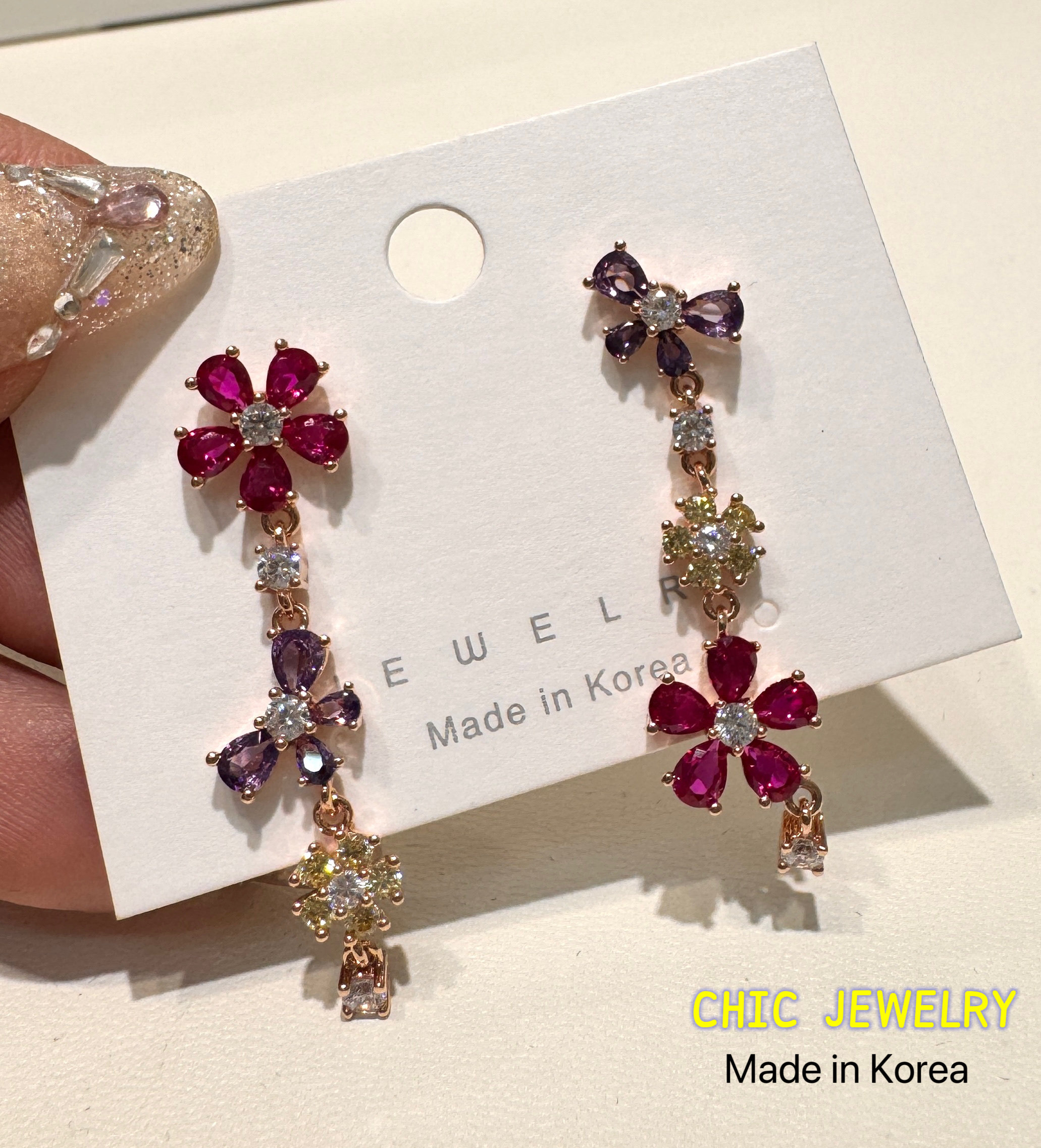 CHIC JEWELRY韩国东大门新款实拍耳环女时尚百搭甜美可爱耳钉豆豆