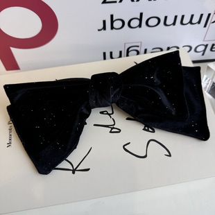 CHIC JEWELRY 韩国发饰头饰ins风满天星丝绒蝴蝶结弹簧夹弹夹发夹