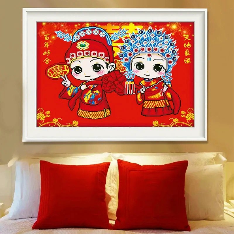 钻石画满钻2021新款带框婚礼系列结婚新婚贴钻十字绣线绣情侣爱情