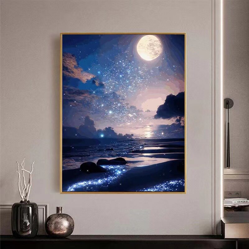 浪漫星空钻石画满钻2022新款客厅治愈系紫色梦幻手工粘贴砖5d小件