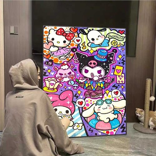 库洛米玉桂狗钻石画满钻2025新款卡通儿童贴钻十字绣水钻砖石贴画