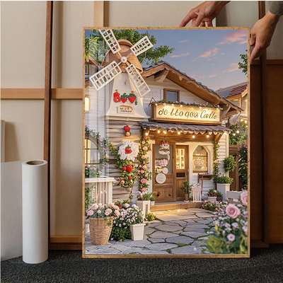 童话小木屋钻石画2025新款客厅高级感满钻手工贴钻画十字绣带5d