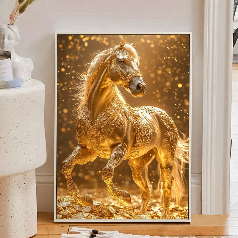 马到成功八方来财2025新款5d钻石画好寓意diy手工卧室带框十字绣,居家布艺,钻石绣,淘宝优惠券,粉丝福利购,淘宝优惠卷