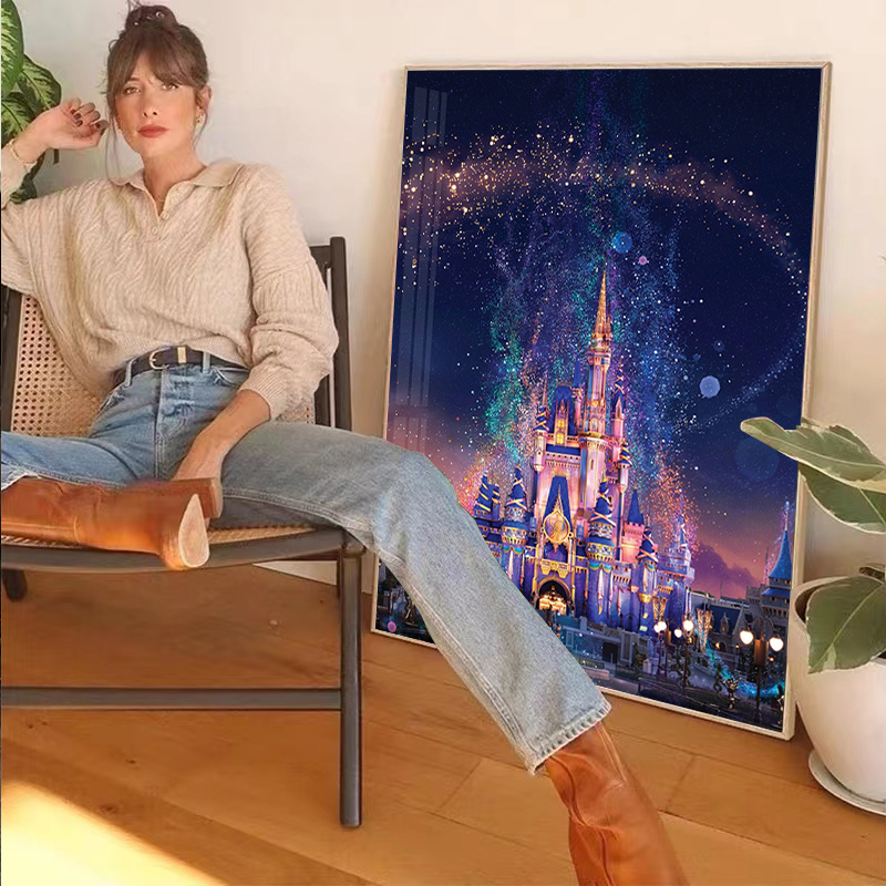 迪士尼城堡钻石画满钻卡通贴砖十字绣2025新款卧室小件客厅北欧5d,居家布艺,钻石绣,淘宝优惠券,粉丝福利购,淘宝优惠卷