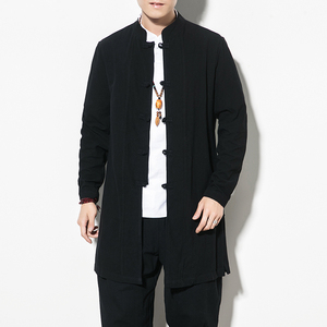 秋季日系复古纯棉衬衫中长款上衣男休闲大码上衣6020-1-8820/，男装衬衫，电商B275