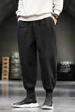 秋季日系棉料潮流休闲裤复古大码盘扣阔腿小脚束脚裤男潮/，男装休闲裤，电商B275