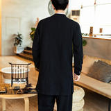 秋季风长袖衬衫棉麻盘扣衬衣立领唐装复古上衣服寸衣8820/P65，男装衬衫，电商B275