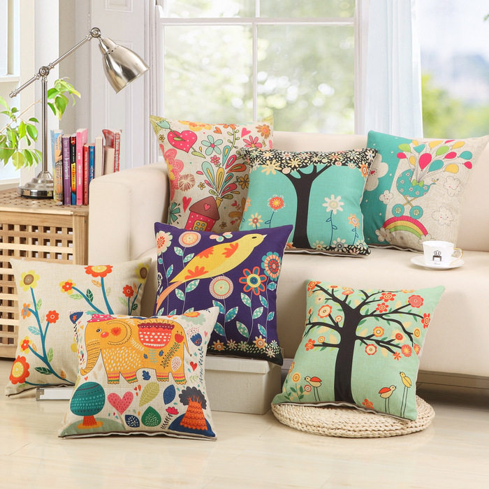 北欧风小清新卡通抱枕套不含芯正方形沙发抱枕靠垫客厅沙发靠枕,居家布艺,靠垫/抱枕,淘宝优惠券,粉丝福利购,淘宝优惠卷