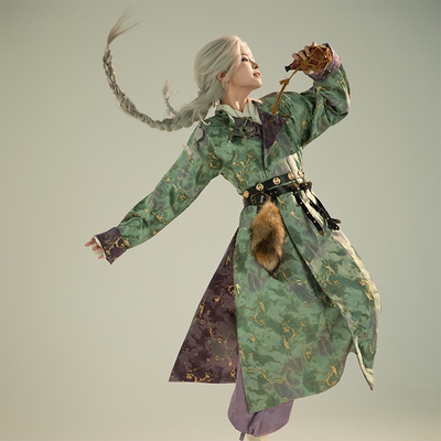 【紫苏叶子】圆领袍双面穿