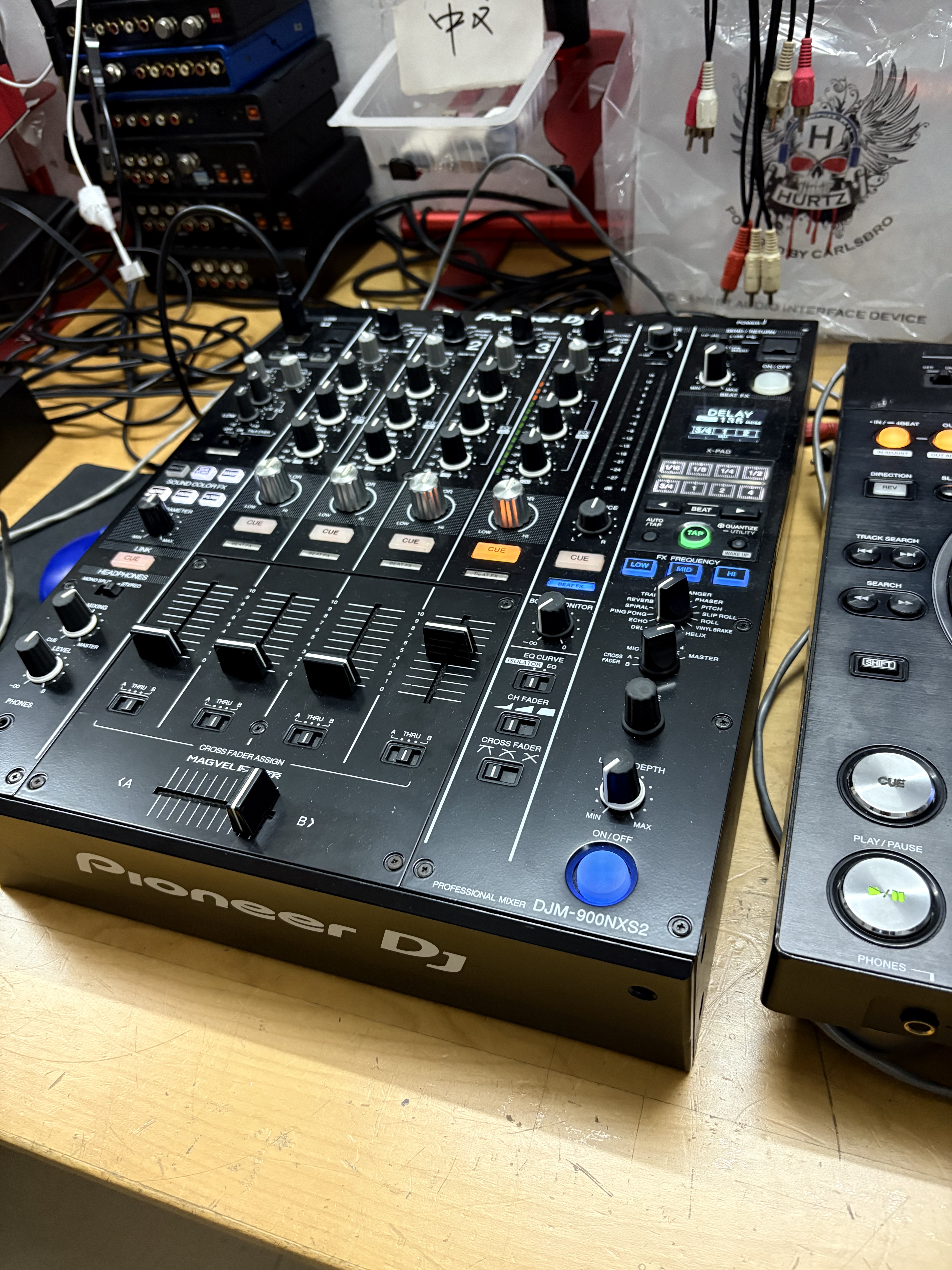 二手先锋djm900nxs2三代混音台加苹果电脑