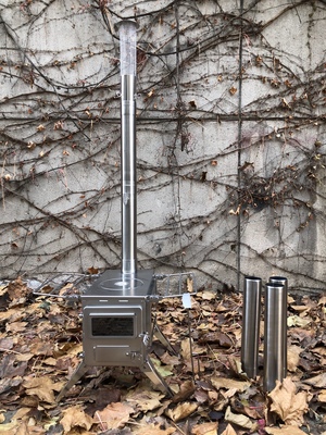 winnerwell四脚M码单侧窗不锈钢柴火炉露营柴火炉不锈钢柴火炉