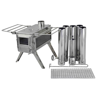 winnerwell四脚S码单侧窗柴火炉户外露营柴火炉不锈钢柴火炉