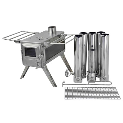 winnerwell四脚S码单侧窗柴火炉户外露营柴火炉不锈钢柴火炉