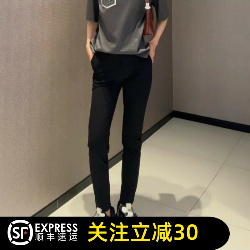 哥弟清仓官方2025春秋新款高腰显瘦休闲小脚裤女百搭小黑裤子