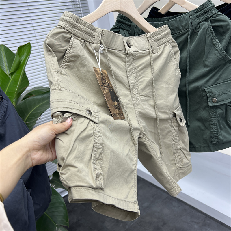 微弹舒适美式复古直筒工装短裤男