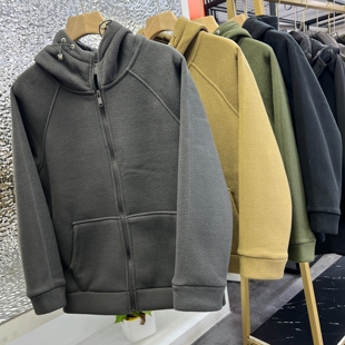 重磅厚实保暖摇粒绒外套 男女同款基础双面摇粒绒连帽情侣款外套