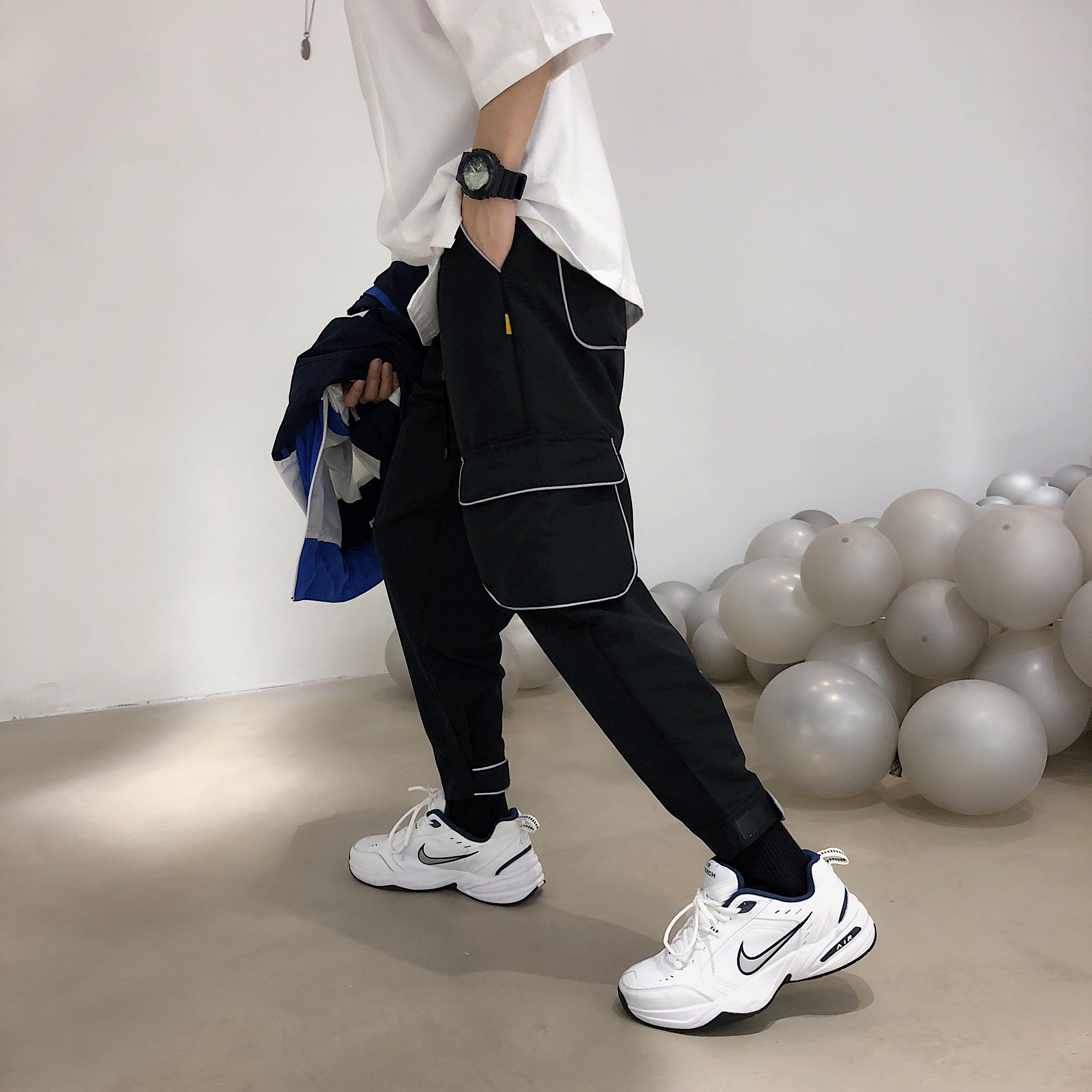 態度 / 2019新款 側邊大口袋 褲腳魔術貼設計 哈倫工裝運動褲 男在類目 男裝, 休閒褲中 - 來自Buy2taobao.com提供專業的淘寶代購服務