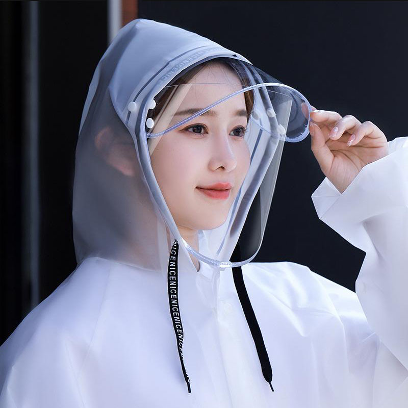 超厚EVA双帽檐雨衣成人带拉链徒步旅游长款全身防暴雨天户外雨披