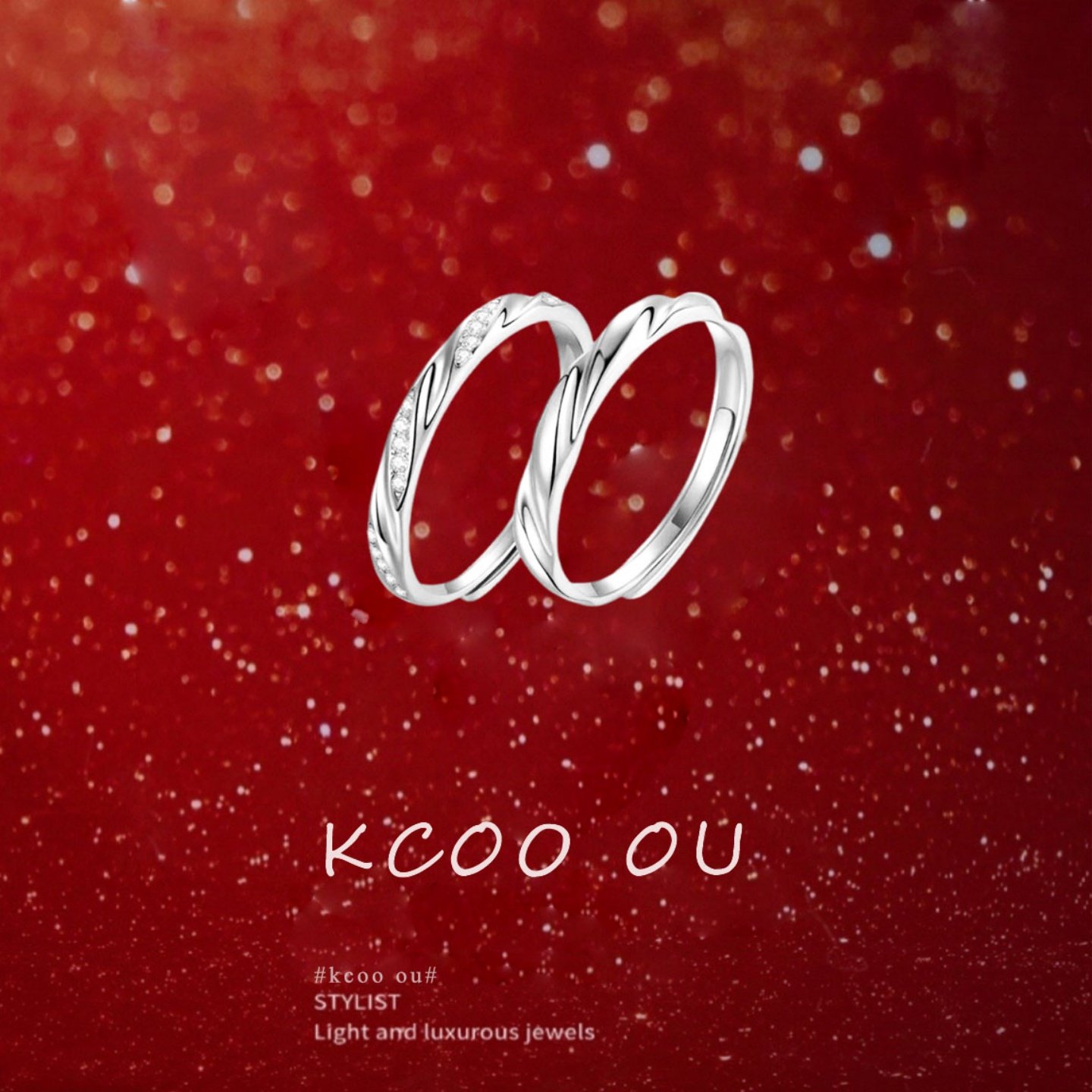 「藤蔓交织」戒指纯银S999轻奢小众一对情侣款送男女友情人节礼物