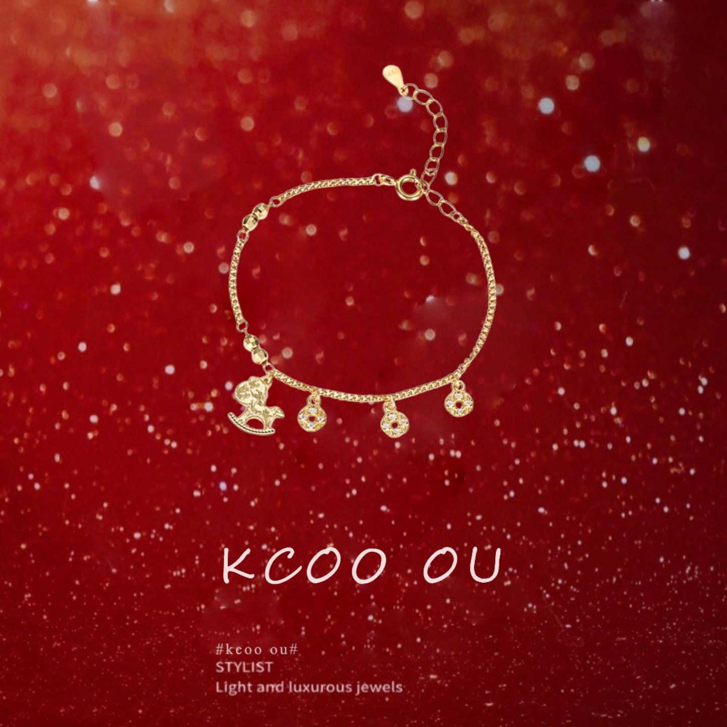 「招财小马」碎冰冰手链女纯银S999高级感铜钱本命年手饰新年礼物