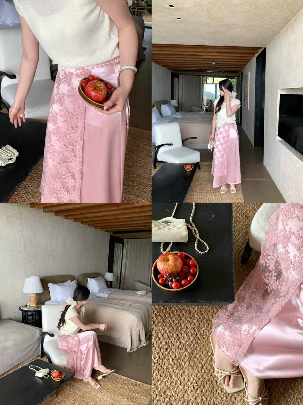 韩系温柔风蕾丝长款半身裙女2026夏季新款高腰显瘦百搭A字裙品质