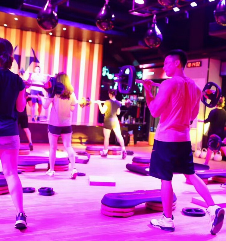 训练营私教课操杠铃有氧瑜伽韵律健身弧形踏板台阶踏步跳减脂