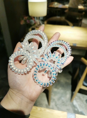 人鱼色ins风甜美网红电话线发圈