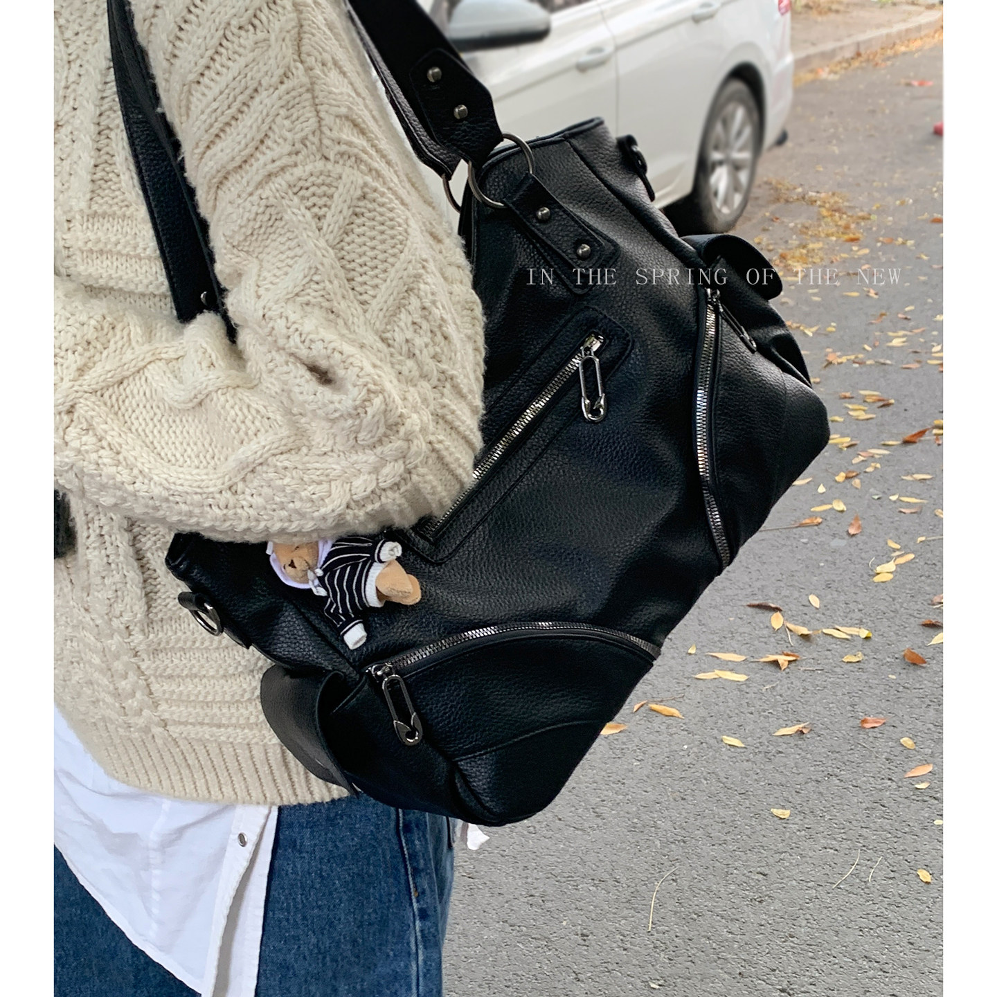 卡乐儿潮酷手提机车包托特包