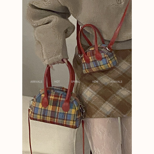 卡乐儿格子小小众贝壳包