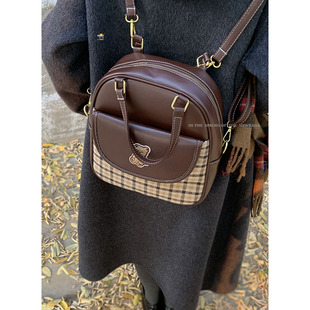 复古学院风双肩包包女秋冬2024新款潮时尚韩国背包学生上课书包