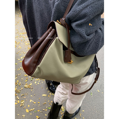 复古手提通勤包包女秋冬2024新款潮韩国凯莉包简约大容量斜挎包