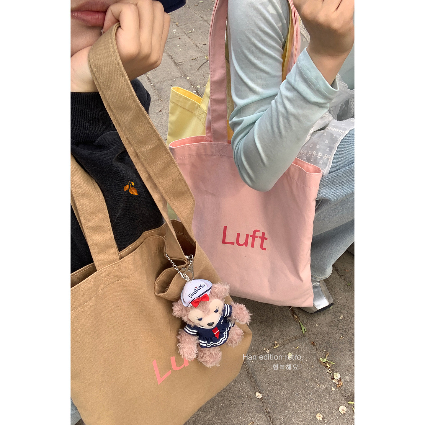 韩国字母帆布包包女2026新款潮慵懒风托特包百搭大容量购物袋包