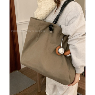 休闲街拍帆布包包女2025新款 韩国托特包百搭大容量腋下包 潮时尚