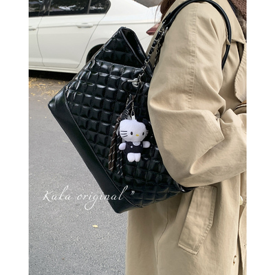 卡乐儿小香风菱格链条托特包