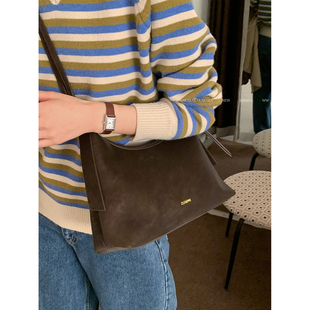 复古麂皮绒斜挎包包女2025新款潮时尚韩版腋下包高级感单肩包