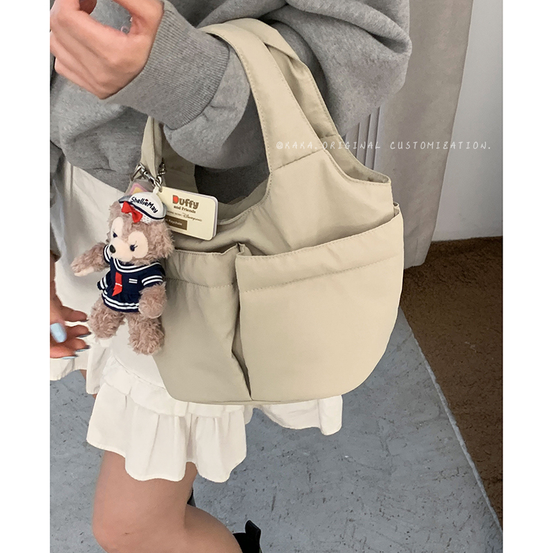 菜篮子手提包包女式2025新款时尚尼龙帆布包百搭简约通勤包便当包