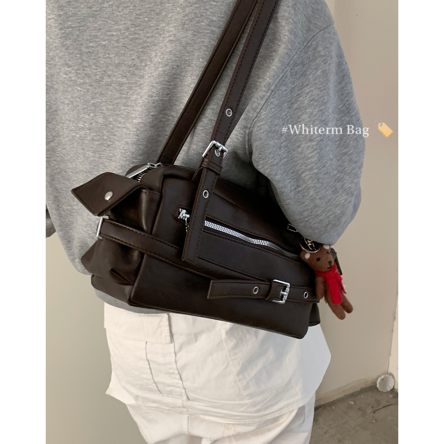 韩国手提保龄球包包女秋冬2025新款潮时尚复古腋下包高级感机车包,箱包皮具/热销女包/男包,通用款女包,淘宝优惠券,粉丝福利购,淘宝优惠卷