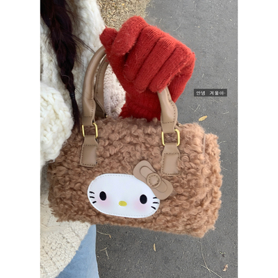 卡乐儿可爱小猫手提毛绒包