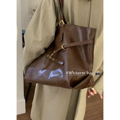 美拉德复古腋下包包女2024新款 潮秋冬复古托特包简约大容量通勤包