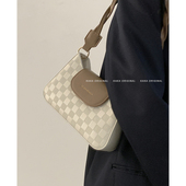 时尚 小众设计包包女夏季 2022新款 手提腋下包高级感格子撞色单肩包