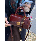 复古小众手提红色包包女2024新款 潮时尚 韩国小方包多功能斜挎包