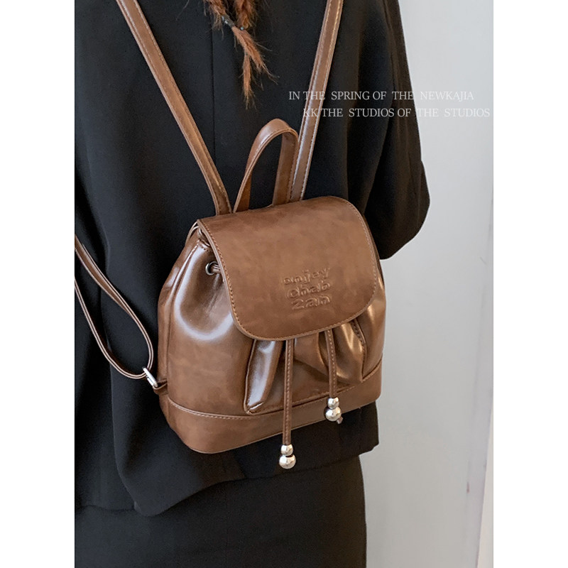 复古双肩包包女秋冬2025新款潮时尚韩国手提水桶包百搭单肩背包,箱包皮具/热销女包/男包,通用款女包,淘宝优惠券,粉丝福利购,淘宝优惠卷