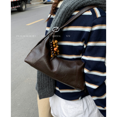 卡乐儿美拉德复古腋下包女新月包