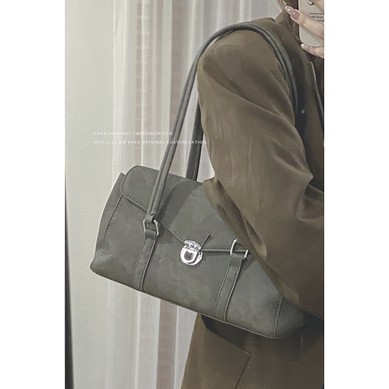 卡乐儿单肩腋下包大容量复古